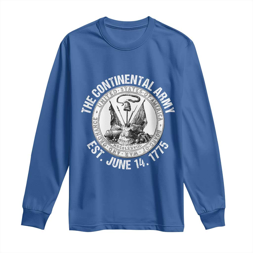 The Continental Army Est 1775 Long Sleeve Shirt Patriotic US Military History Graphic