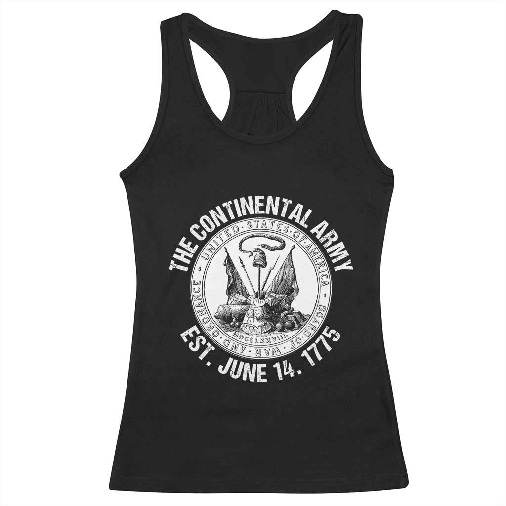 The Continental Army Est 1775 Racerback Tank Top Patriotic US Military History Graphic