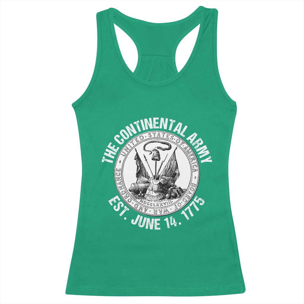 The Continental Army Est 1775 Racerback Tank Top Patriotic US Military History Graphic