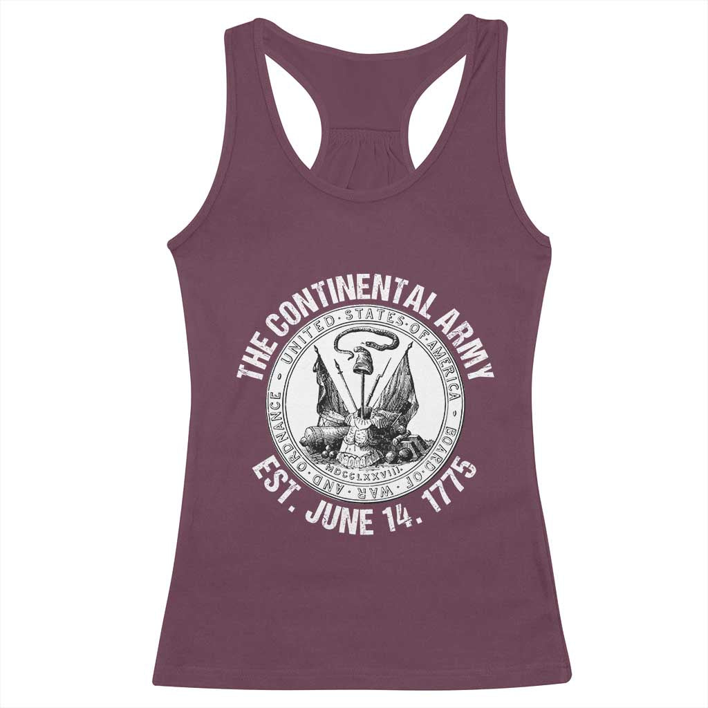 The Continental Army Est 1775 Racerback Tank Top Patriotic US Military History Graphic