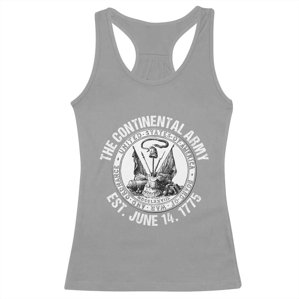 The Continental Army Est 1775 Racerback Tank Top Patriotic US Military History Graphic