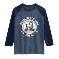 The Continental Army Est 1775 Raglan Shirt Patriotic US Military History Graphic