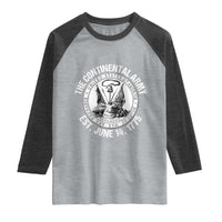 The Continental Army Est 1775 Raglan Shirt Patriotic US Military History Graphic
