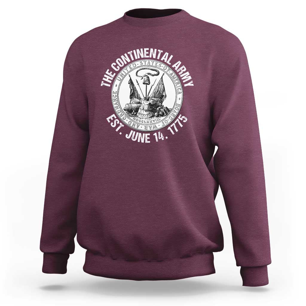 The Continental Army Est 1775 Sweatshirt Patriotic US Military History Graphic