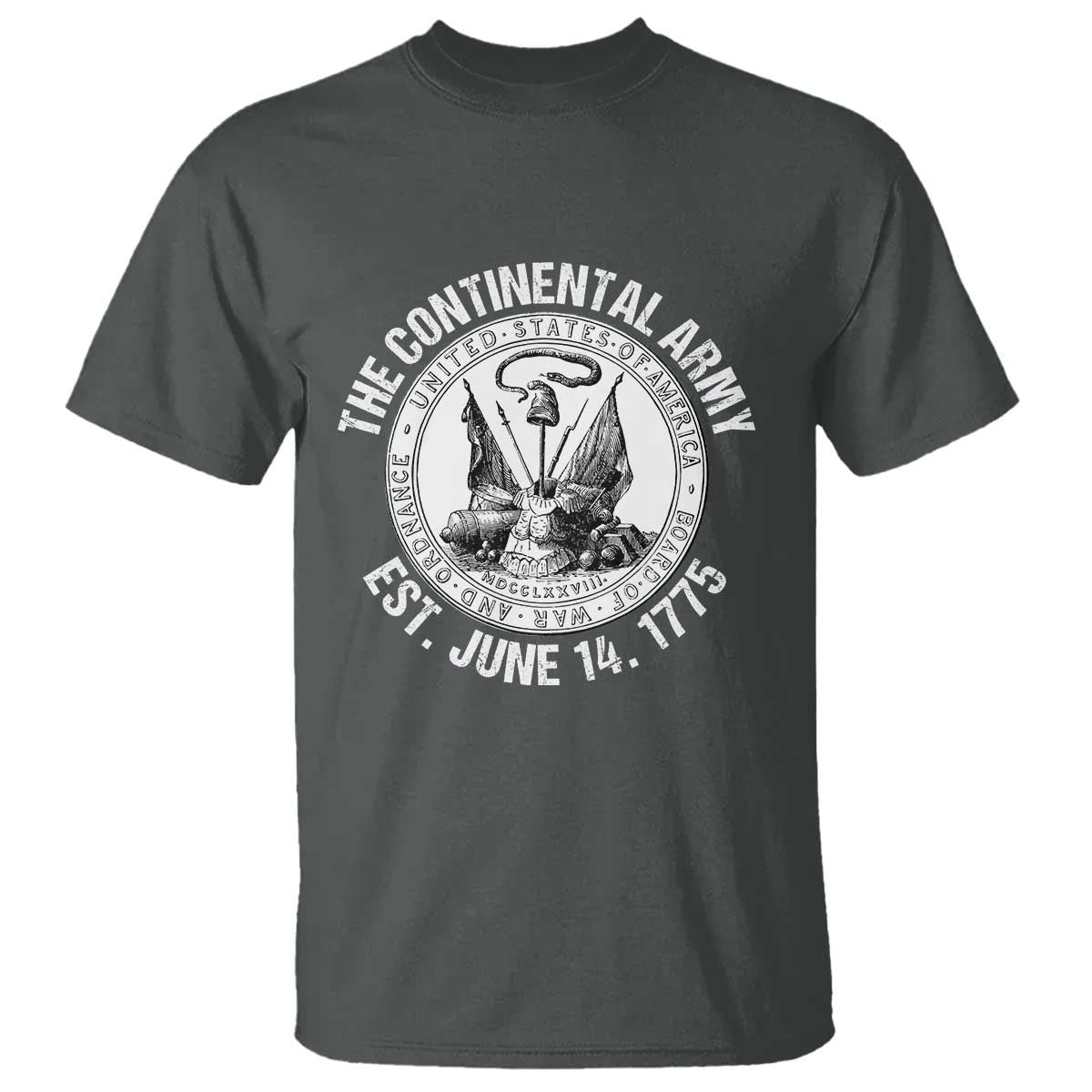 The Continental Army Est 1775 T Shirt Patriotic US Military History Graphic