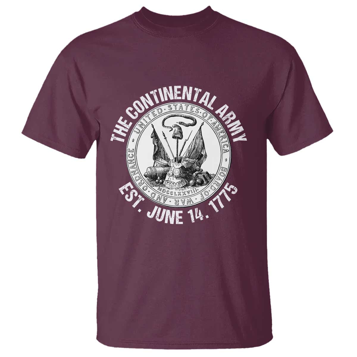 The Continental Army Est 1775 T Shirt Patriotic US Military History Graphic