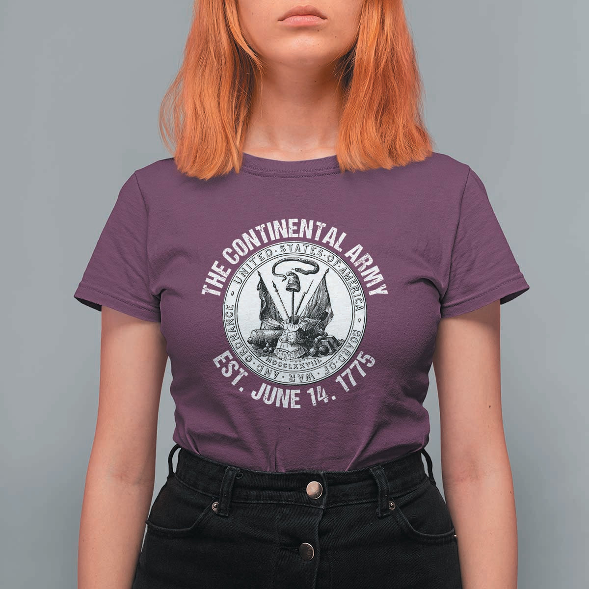 The Continental Army Est 1775 T Shirt For Women Patriotic US Military History Graphic