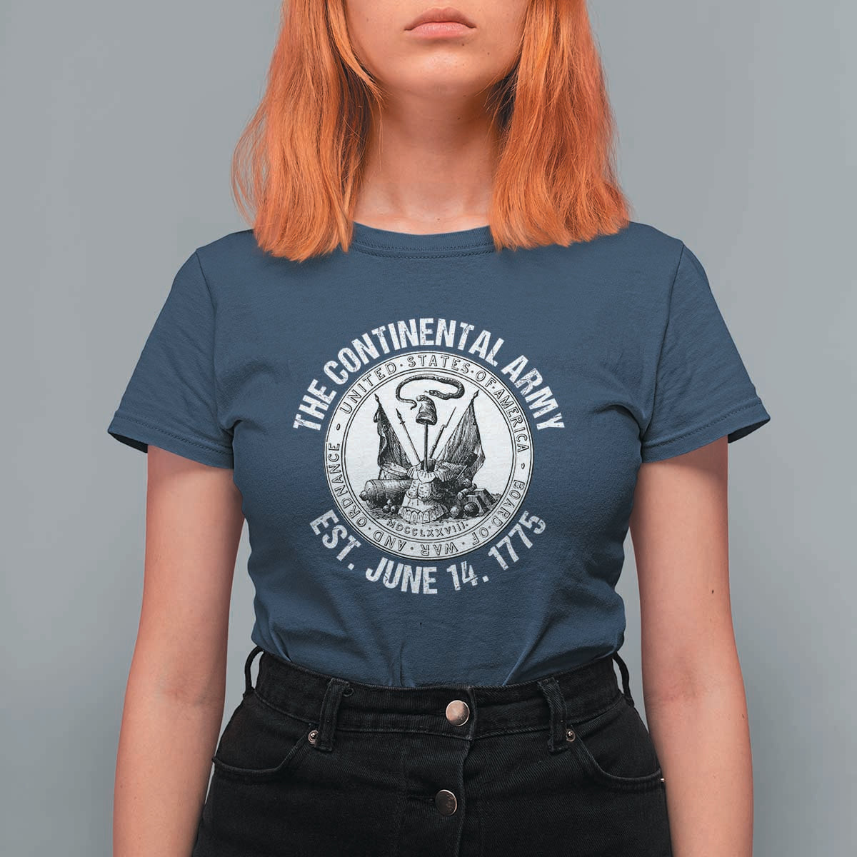 The Continental Army Est 1775 T Shirt For Women Patriotic US Military History Graphic
