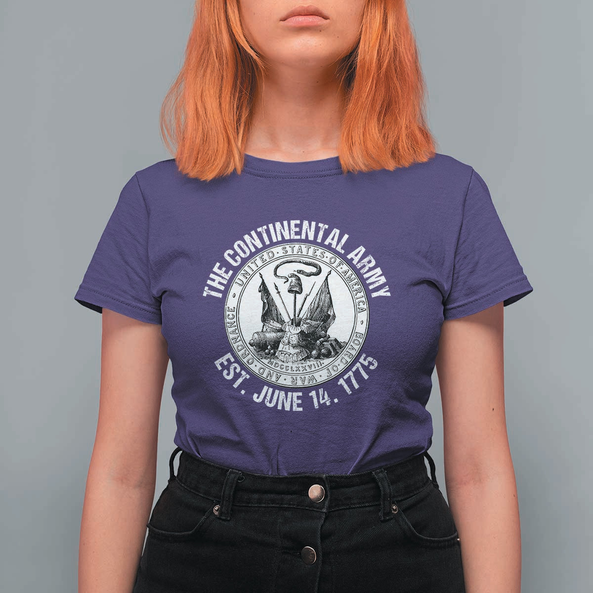 The Continental Army Est 1775 T Shirt For Women Patriotic US Military History Graphic