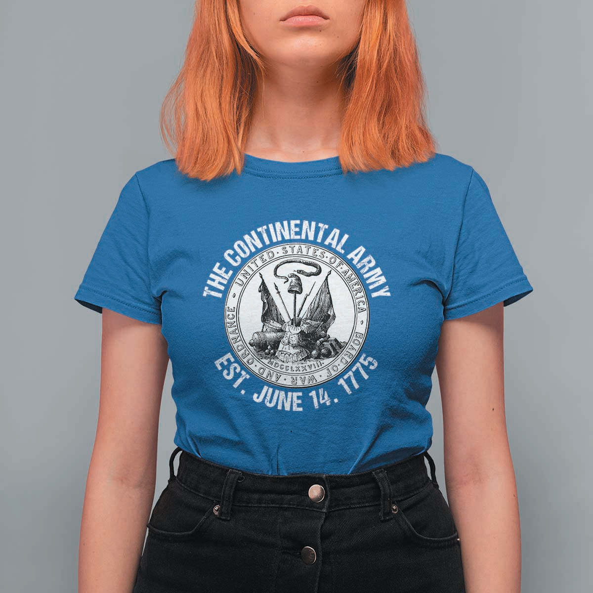 The Continental Army Est 1775 T Shirt For Women Patriotic US Military History Graphic
