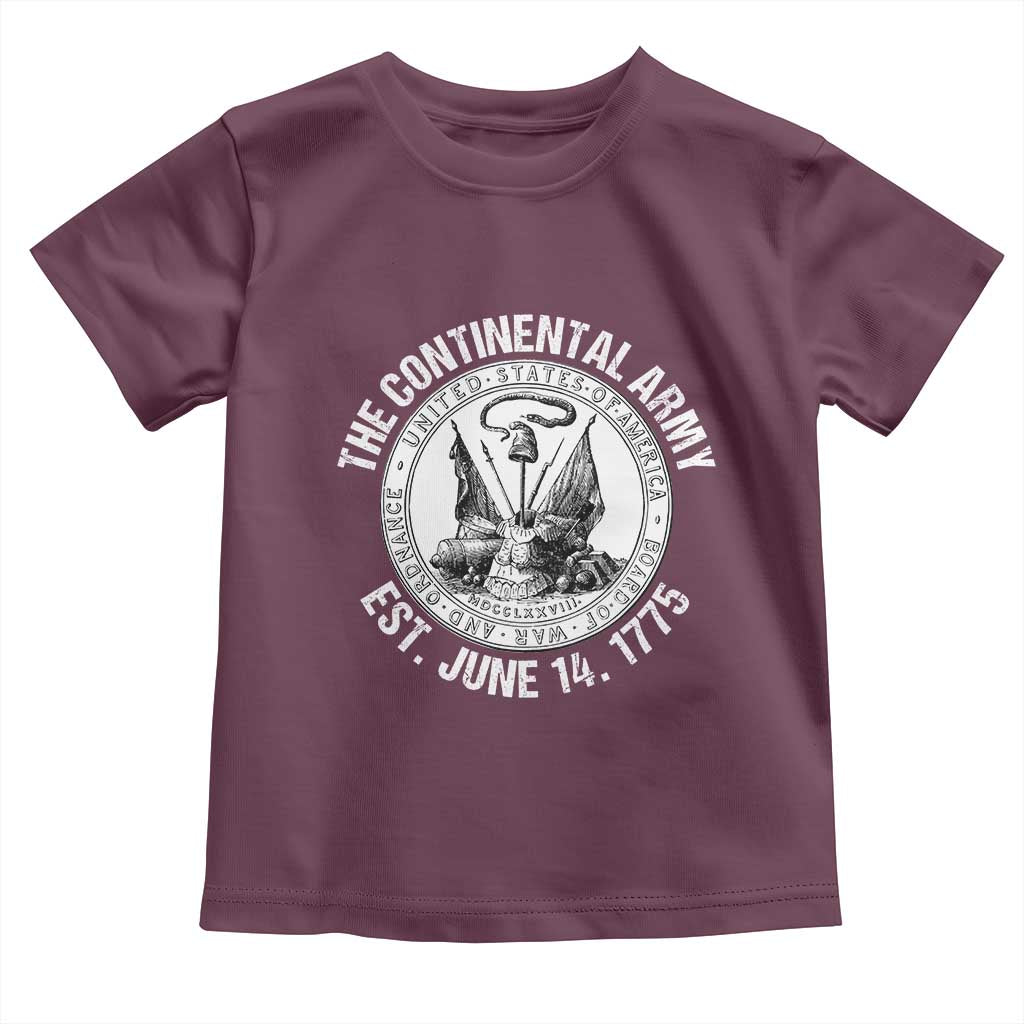 The Continental Army Est 1775 Toddler T Shirt Patriotic US Military History Graphic