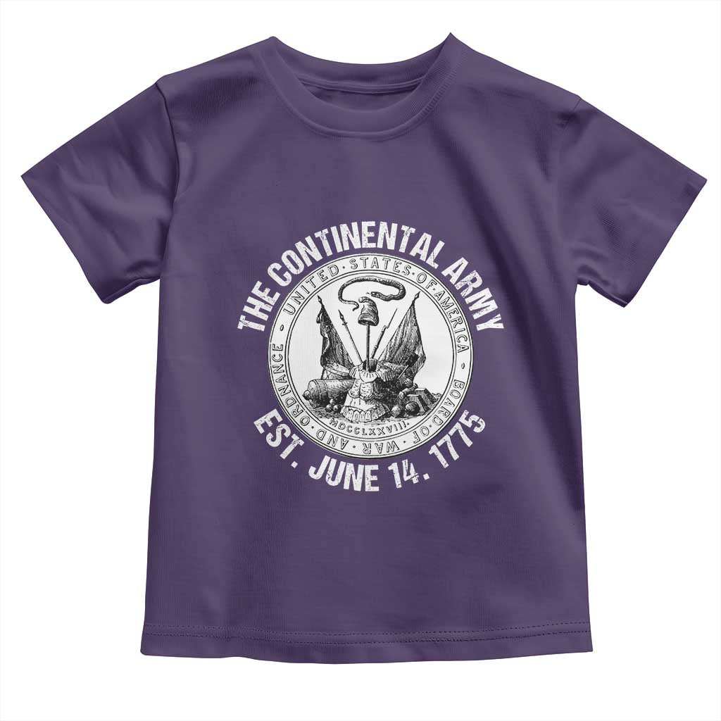 The Continental Army Est 1775 Toddler T Shirt Patriotic US Military History Graphic