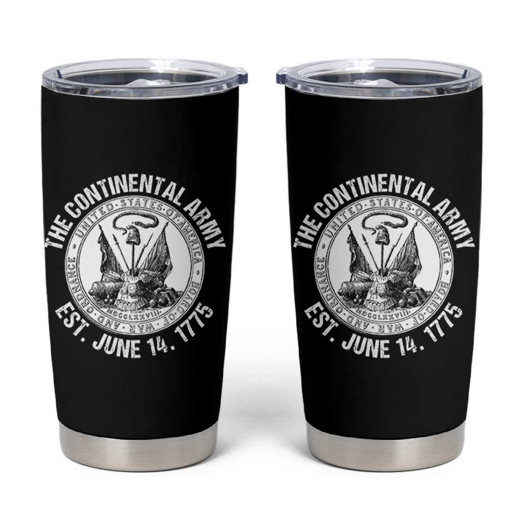The Continental Army Est 1775 Tumbler Cup Patriotic US Military History Graphic