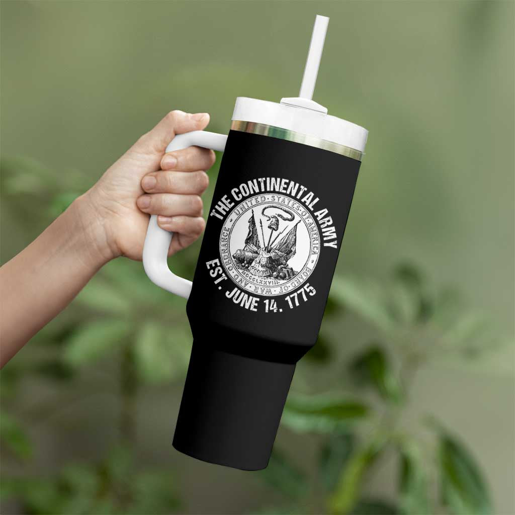The Continental Army Est 1775 Tumbler With Handle Patriotic US Military History Graphic