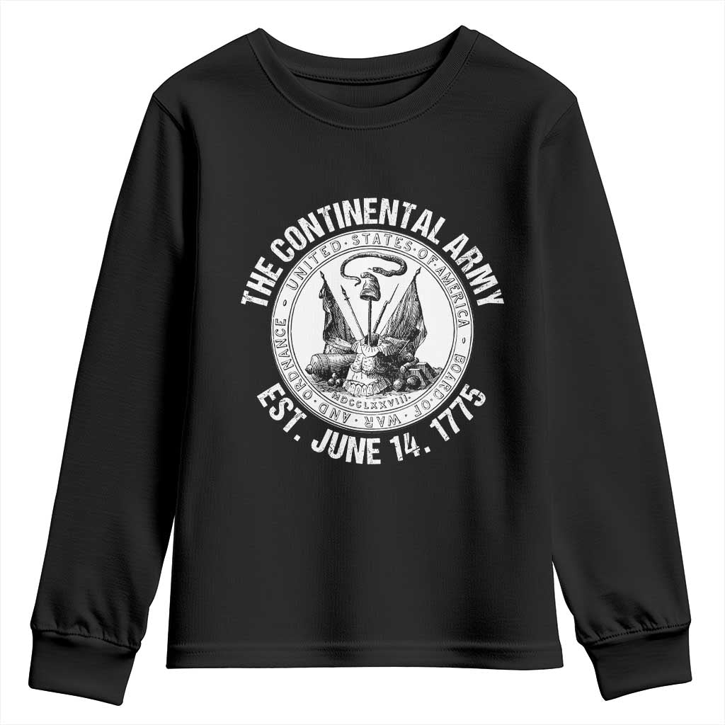 The Continental Army Est 1775 Youth Sweatshirt Patriotic US Military History Graphic
