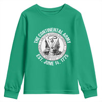 The Continental Army Est 1775 Youth Sweatshirt Patriotic US Military History Graphic