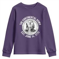 The Continental Army Est 1775 Youth Sweatshirt Patriotic US Military History Graphic