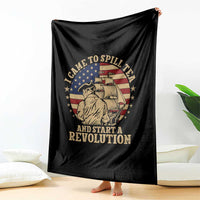 Funny Boston Tea Party Throw Blanket I Came To Spill Tea And Start A Revolution Retro Graphic