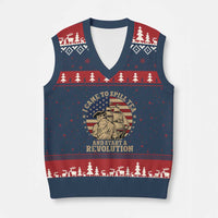 Funny Boston Tea Party V-Neck Knit Sweater Vest I Came To Spill Tea And Start A Revolution Retro Graphic