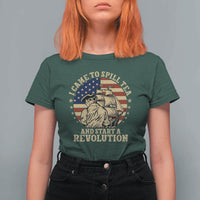 Funny Boston Tea Party T Shirt For Women I Came To Spill Tea And Start A Revolution Retro Graphic