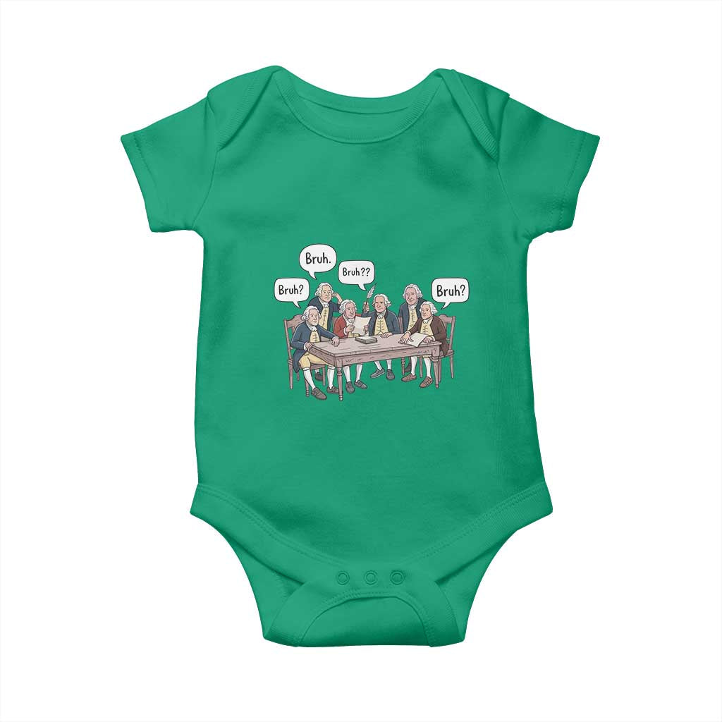 Bruh Founding Fathers Constitutional Convention Baby Onesie Funny American History Humorous Patriot