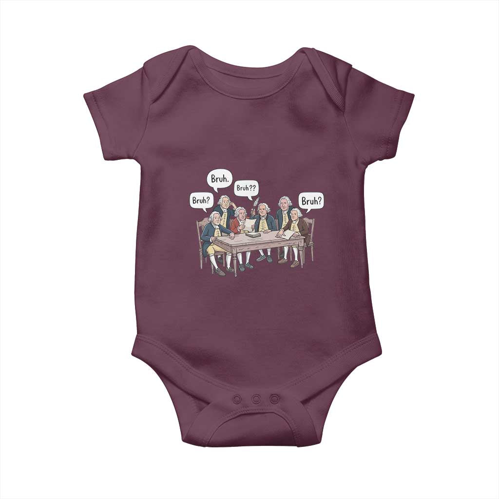 Bruh Founding Fathers Constitutional Convention Baby Onesie Funny American History Humorous Patriot