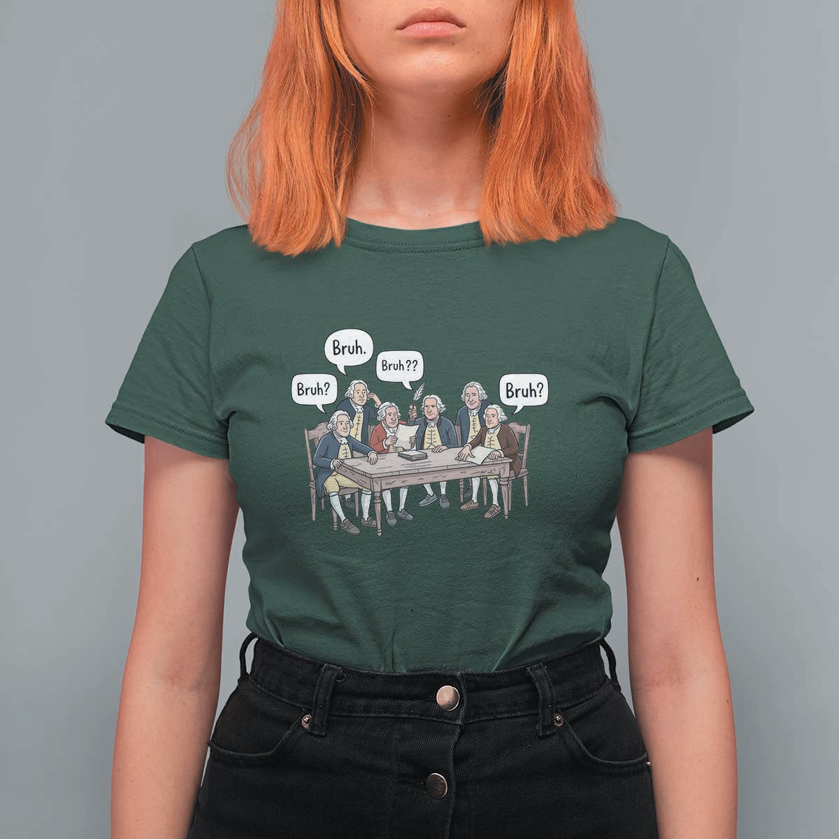 Bruh Founding Fathers Constitutional Convention T Shirt For Women Funny American History Humorous Patriot