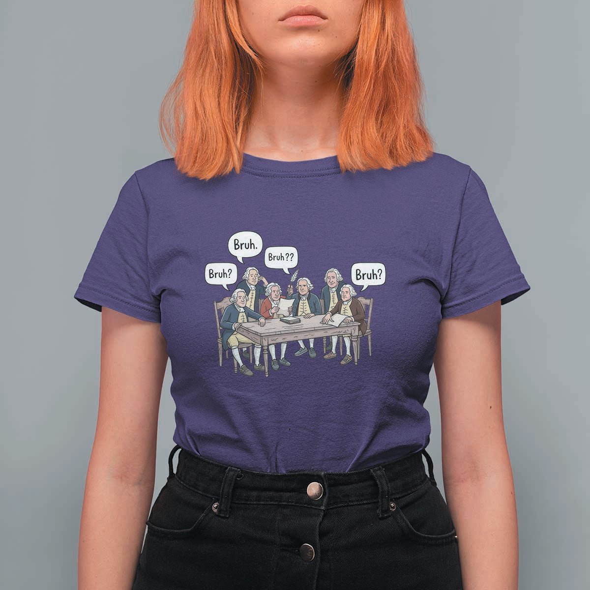 Bruh Founding Fathers Constitutional Convention T Shirt For Women Funny American History Humorous Patriot