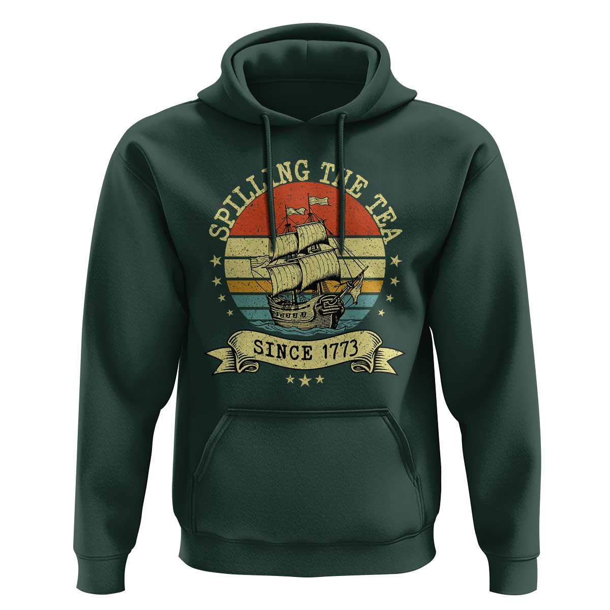 Spilling The Tea Since 1773 Hoodie Retro Sunset Boston Tea Party History
