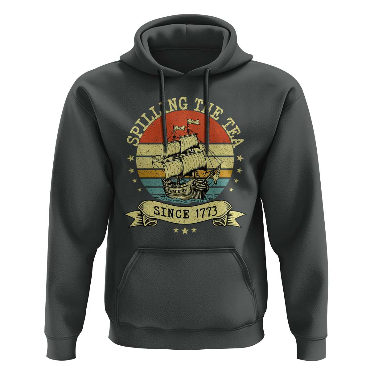 Spilling The Tea Since 1773 Hoodie Retro Sunset Boston Tea Party History