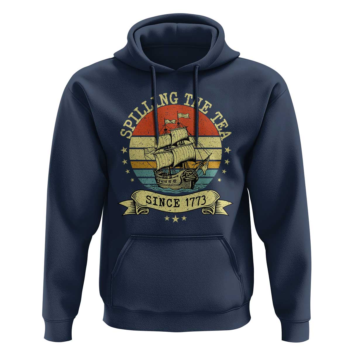 Spilling The Tea Since 1773 Hoodie Retro Sunset Boston Tea Party History