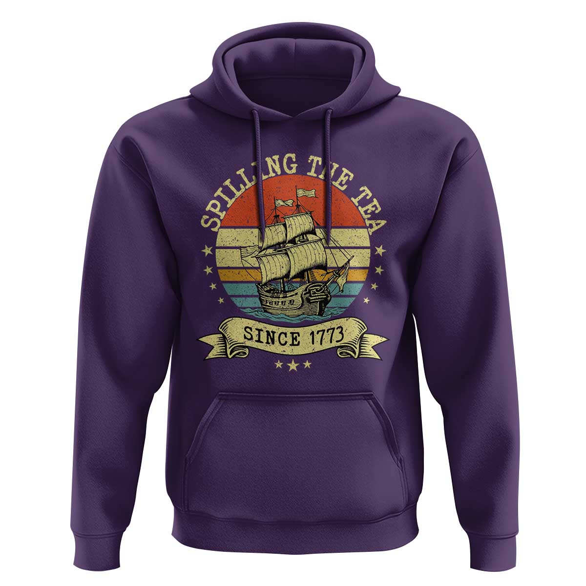Spilling The Tea Since 1773 Hoodie Retro Sunset Boston Tea Party History