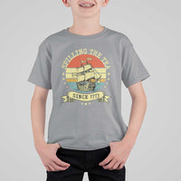 Spilling The Tea Since 1773 T Shirt For Kid Retro Sunset Boston Tea Party History