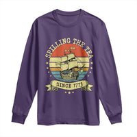 Spilling The Tea Since 1773 Long Sleeve Shirt Retro Sunset Boston Tea Party History
