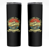 Spilling The Tea Since 1773 Skinny Tumbler Retro Sunset Boston Tea Party History
