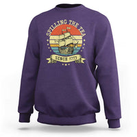Spilling The Tea Since 1773 Sweatshirt Retro Sunset Boston Tea Party History