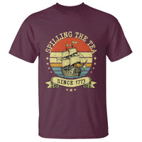 Spilling The Tea Since 1773 T Shirt Retro Sunset Boston Tea Party History