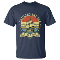 Spilling The Tea Since 1773 T Shirt Retro Sunset Boston Tea Party History