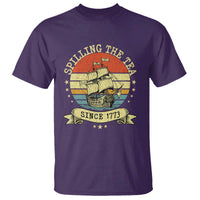 Spilling The Tea Since 1773 T Shirt Retro Sunset Boston Tea Party History