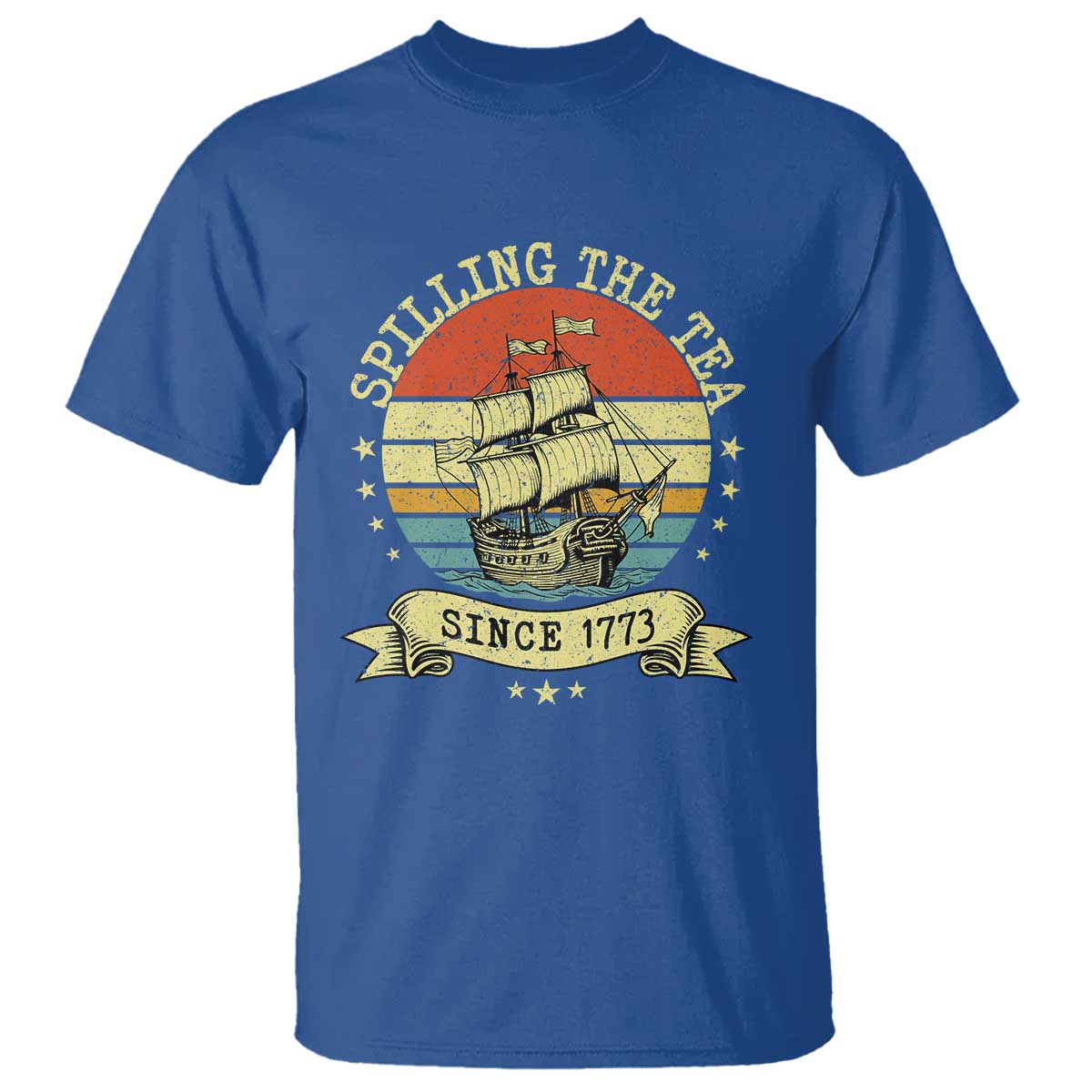 Spilling The Tea Since 1773 T Shirt Retro Sunset Boston Tea Party History