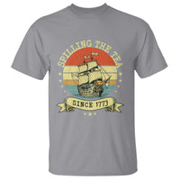 Spilling The Tea Since 1773 T Shirt Retro Sunset Boston Tea Party History