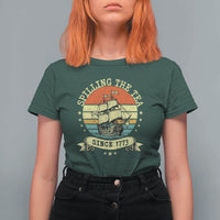Spilling The Tea Since 1773 T Shirt For Women Retro Sunset Boston Tea Party History