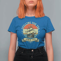 Spilling The Tea Since 1773 T Shirt For Women Retro Sunset Boston Tea Party History