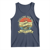 Spilling The Tea Since 1773 Tank Top Retro Sunset Boston Tea Party History