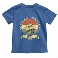 Spilling The Tea Since 1773 Toddler T Shirt Retro Sunset Boston Tea Party History