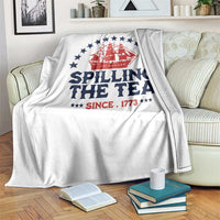Spilling The Tea Since 1773 Throw Blanket Patriotic Nautical Stars American History