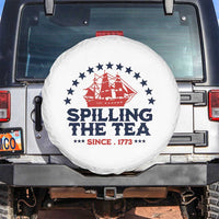 Spilling The Tea Since 1773 Spare Tire Cover Patriotic Nautical Stars American History