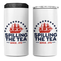 Spilling The Tea Since 1773 4 in 1 Can Cooler Tumbler Patriotic Nautical Stars American History