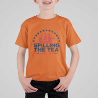 Spilling The Tea Since 1773 T Shirt For Kid Patriotic Nautical Stars American History