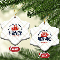 Spilling The Tea Since 1773 Ceramic Ornament Patriotic Nautical Stars American History